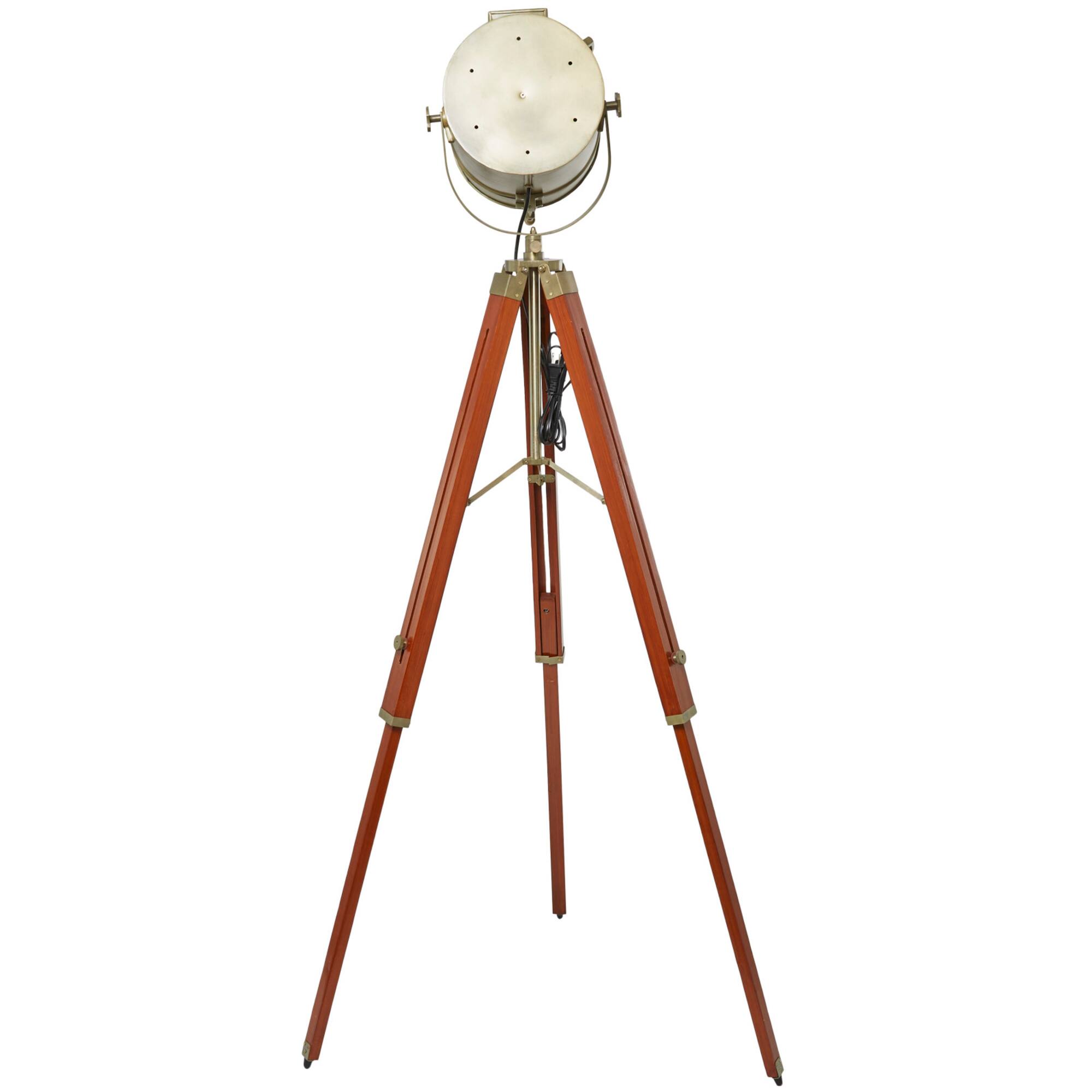 Brown Stainless Steel Spotlight Floor Lamp 31" x 31" x 68"